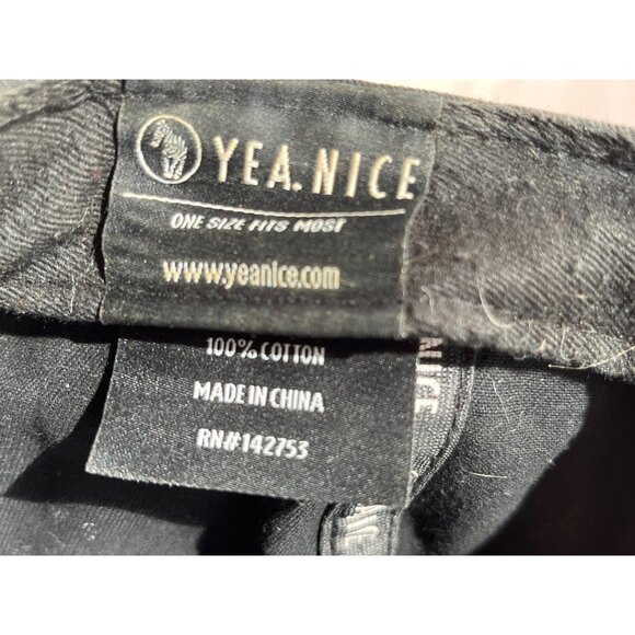 Yea.Nice Black Snapback Hat With Gold Triangle Logo C121 - Picture 7 of 11